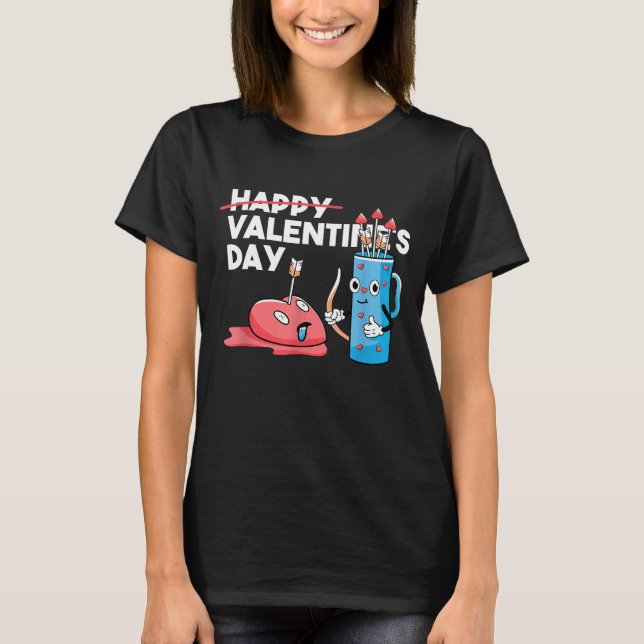 T-shirt Funny Anti Valentines Day Archery Bow Arrow Cupid (Devant)
