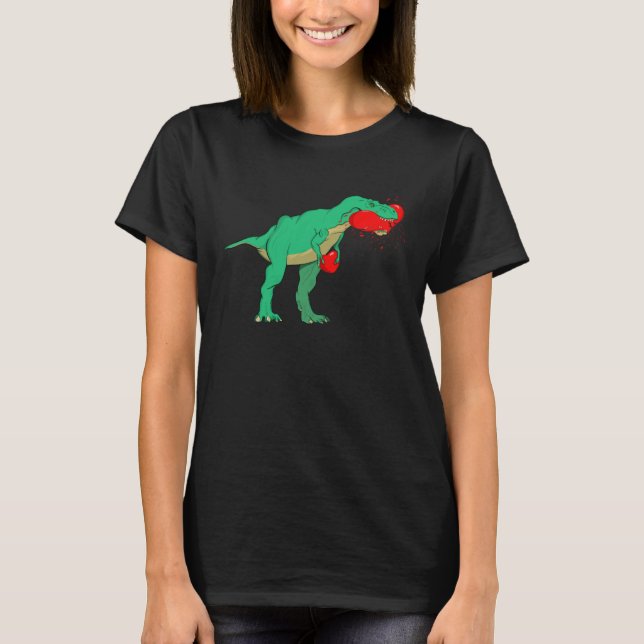 T-shirt Funny Anti Valentines Day Tyrannosaurus Rex Eating (Devant)