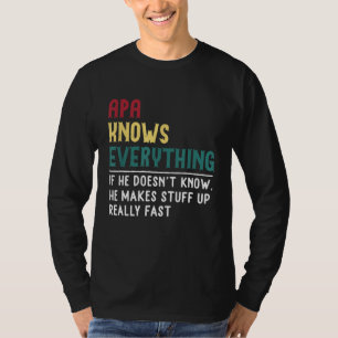 T-shirt Funny Apa know Everything Fête des pères cadeau po