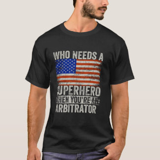 T-shirt Funny Arbitrator Superhero Vintage Tee Pour Hommes