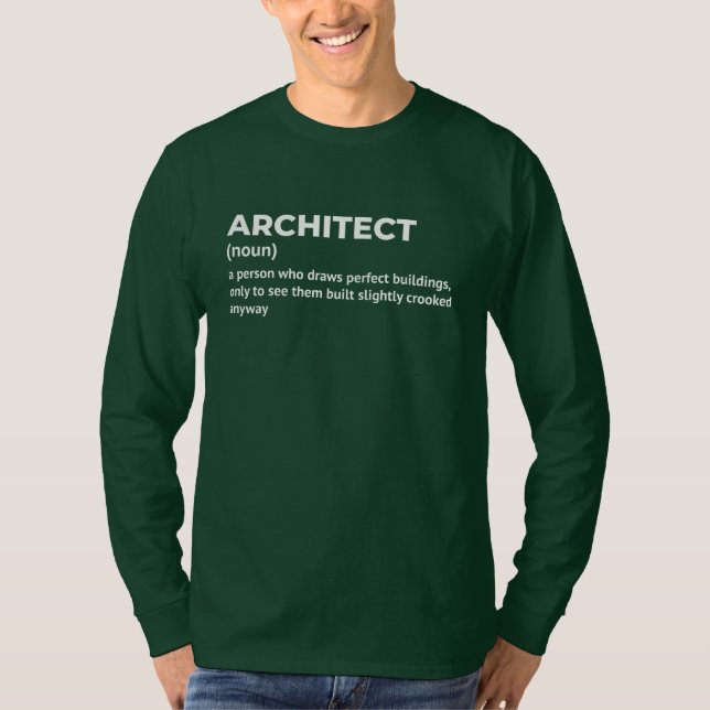 T-shirt Funny Architecte Définition Long Manche Chemise (Devant)