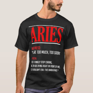T-shirt Funny Aries Facts Saying Astrology Horoscope Birth