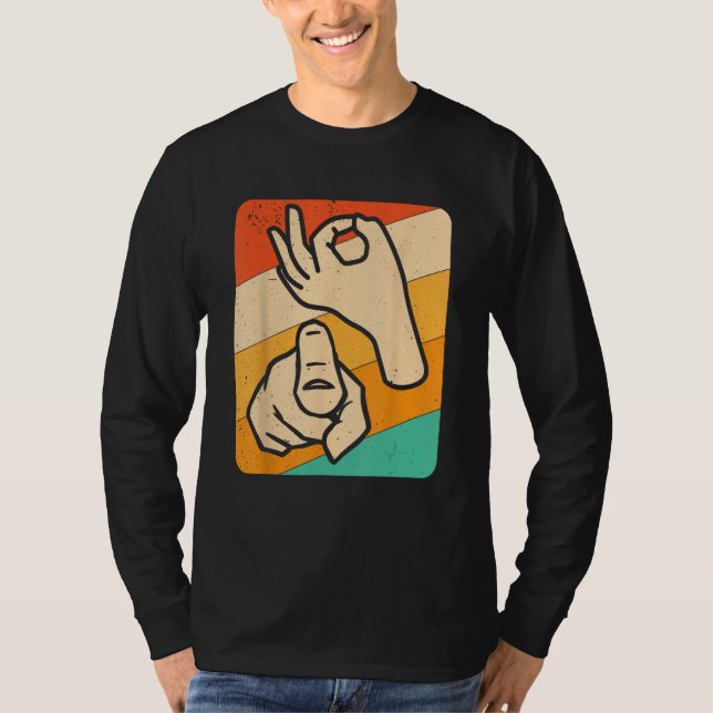 T-shirt Funny ASL American Sign Language, (explicite) Nove (Devant)