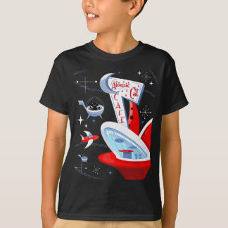 T-shirt Funny Atomic Cat Café Retro Futuristic Spaceport M