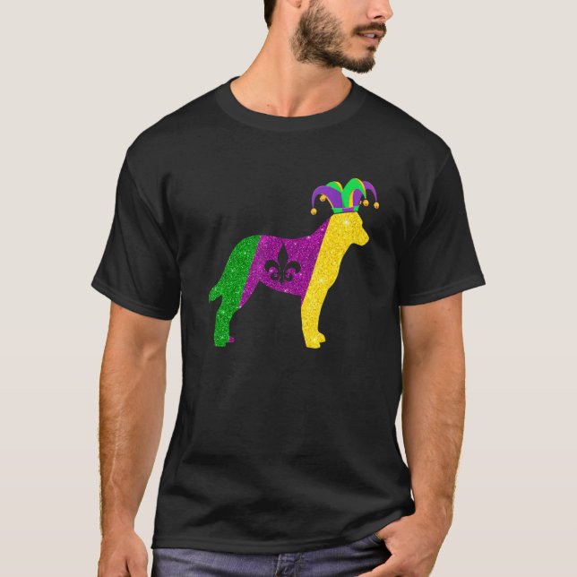 T-shirt Funny Australian Cattle Dog Mardi Gras Party Mask  (Devant)