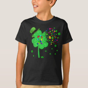 T-shirt Funny Autisme Jour de la Saint Patrick Clover Lepr