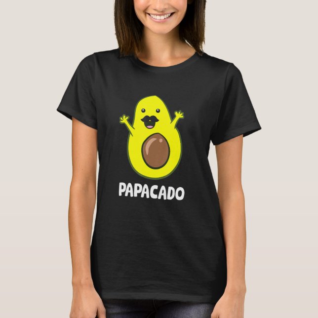 T-shirt Funny Avocado Dad Vegan Guacamole Avocado Papacado (Devant)