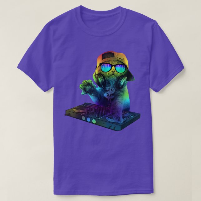 T-shirt Funny Awesome Cat Playing Music 695 (Design devant)