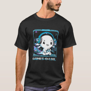 T-shirt Funny Axolotl Jouer Console Jeux Vidéos Axolotl