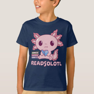 T-shirt Funny axolotl lire livres bibliothèque liseur enfa