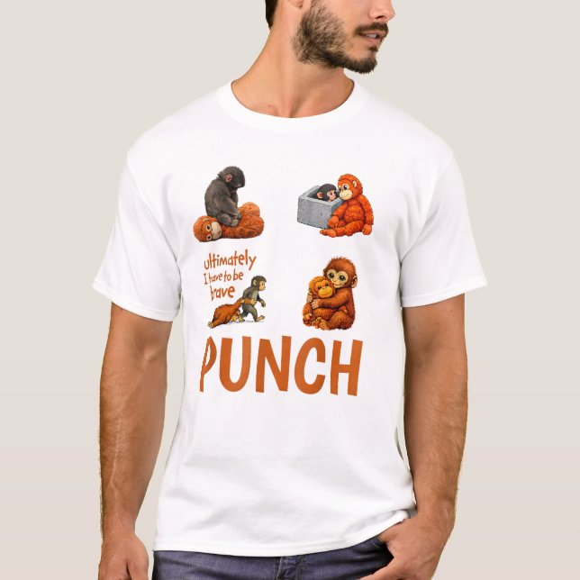 T-shirt Funny Baby Monkey Punch Cute Primate Humor (Devant)