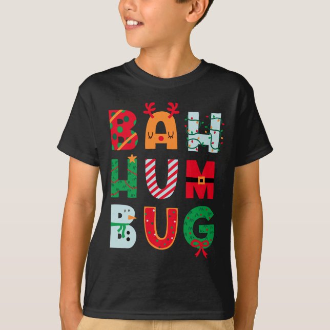 T-shirt Funny Bah Humbug Holiday  (Devant)