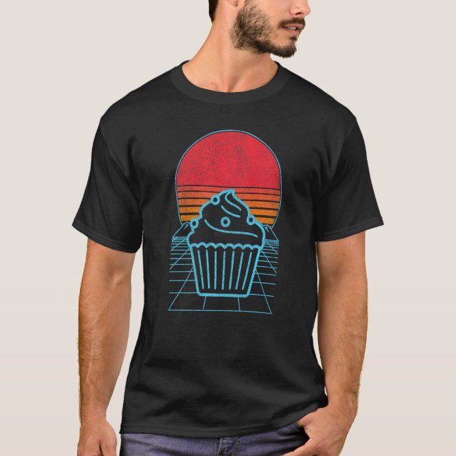 T-shirt Funny Baking Cupcake Baker Cupcake 80s 90s Rétro (Devant)