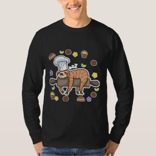 T-shirt Funny Baking Sloth Baker Cupcake Actif