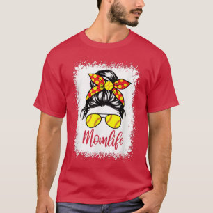 T-shirt Funny Ball Maman Softball Baseball maman Messy Bun