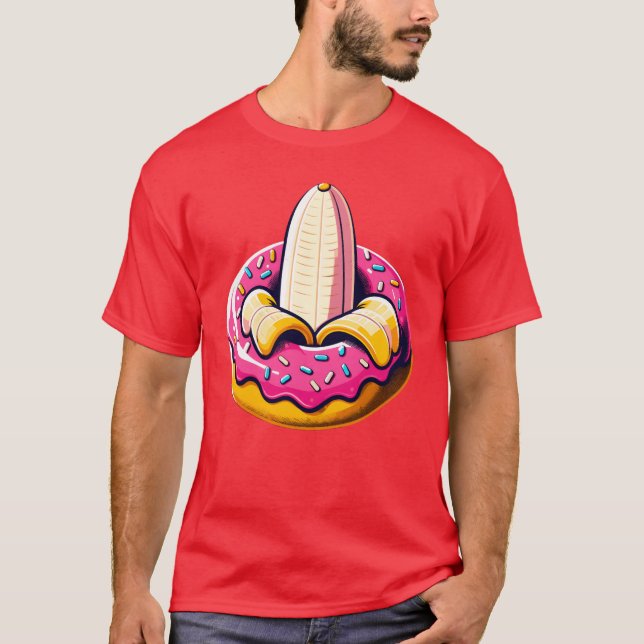 T-shirt Funny Banana Insert Sprinkle Donut Food Adult fami (Devant)