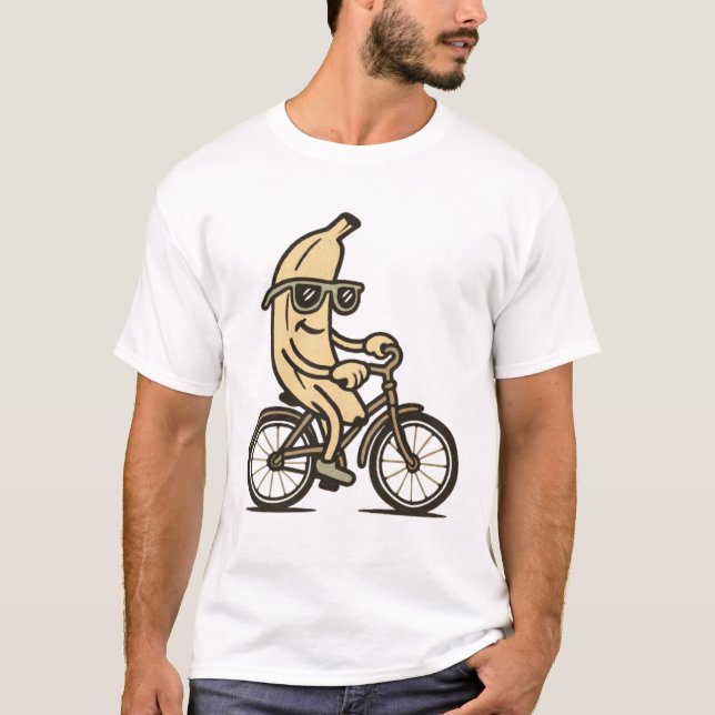 T-shirt Funny banane and bike Cycling (Devant)