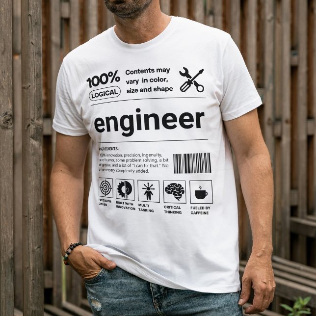 T-shirt Funny Barcode moderne Ingénieur cadeau (Créateur téléchargé)