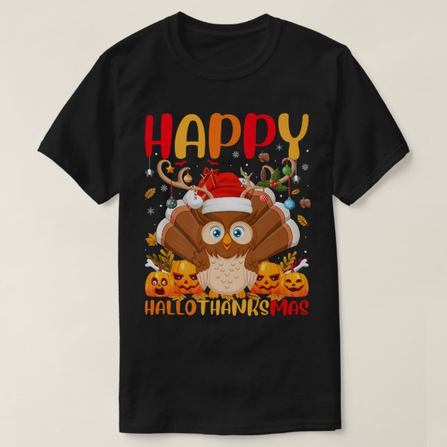 T-shirt Funny Barn Owl Bird Lover Happy Barn Owl HelloThan (Design devant)