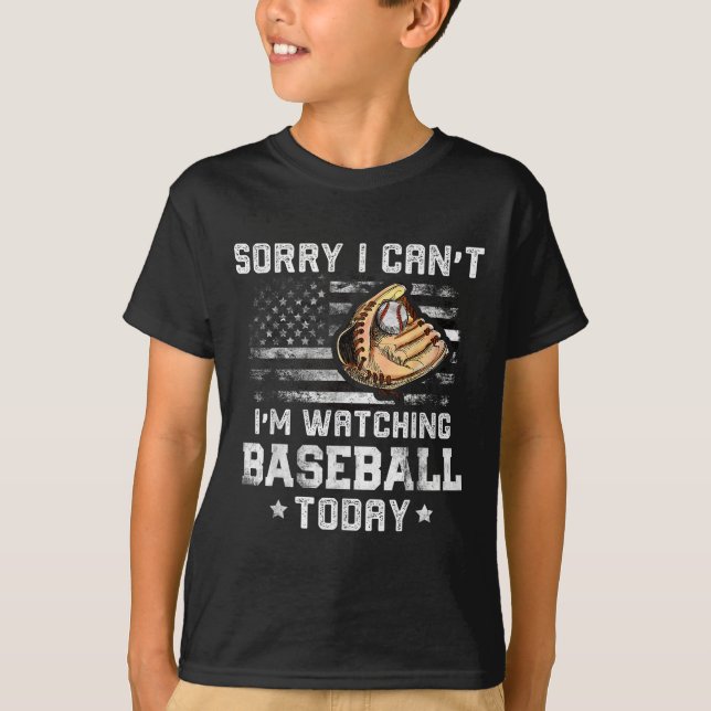 T-shirt Funny Baseball Boys Désolé Je ne peux pas regarder (Devant)