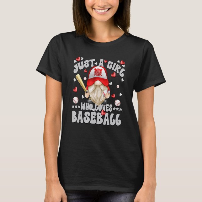 T-shirt Funny Baseball Gnome Dad For Just A Girl Who Loves (Devant)