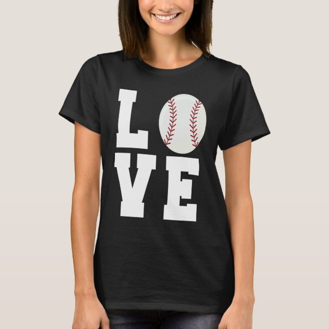 T-shirt Funny Baseball Love Mom Dad Coach Player Athlete S (Devant)
