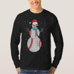 T-shirt Funny Baseball Snowman Christmas New Year Gift<br><div class="desc">funny, christmas, newyear, holiday, winter, family, santa, snowman, baseball, gift</div>