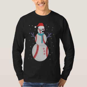 T-shirt Funny Baseball Snowman Christmas New Year Gift