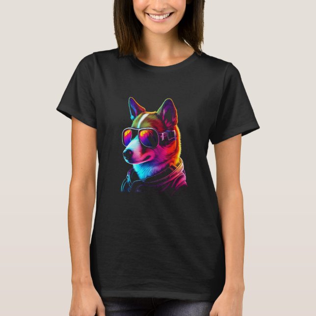 T-shirt Funny BasenjiDog owner Vaporwave Notorious DJ (Devant)