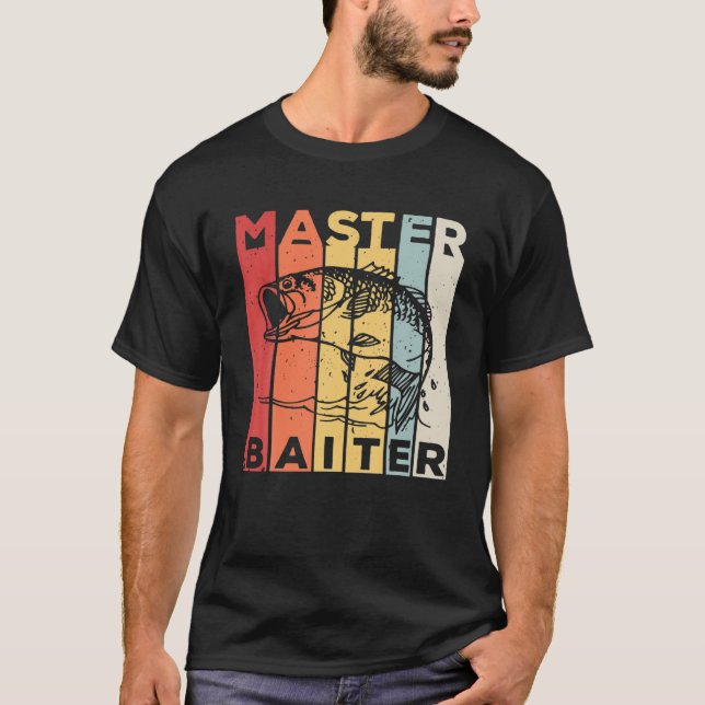 T-shirt Funny Bass Fishing Gig - Master Baiter (Devant)