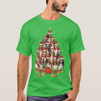 T-shirt Funny Basset Hound Arbre de Noël Décor ornemental