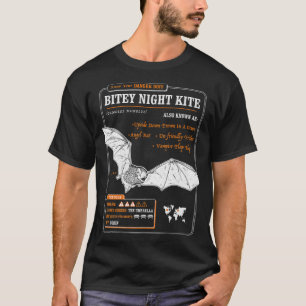 T-shirt Funny Bat Fact File - Bitey Night Kite