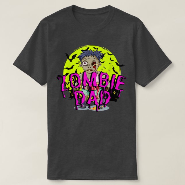 T-shirt Funny Bats Zombie Papa (Design devant)