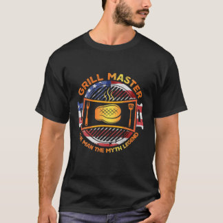 T-shirt Funny BBBQ Fumeur Cadeau Grill Maître L'Homme Le M