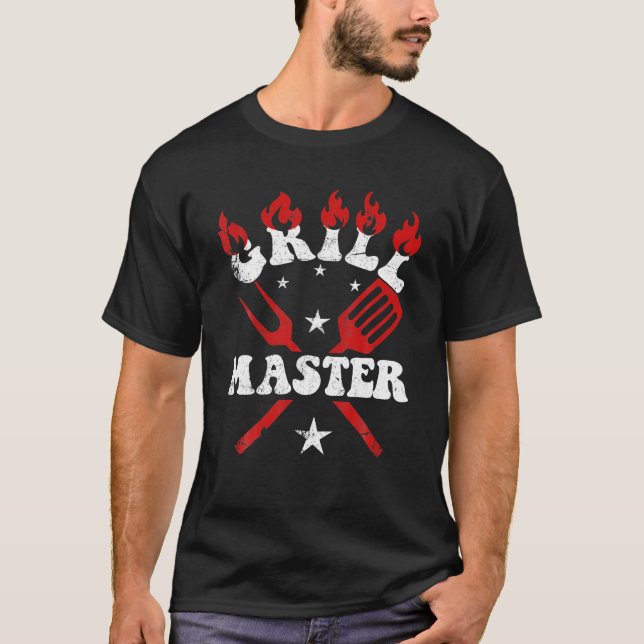 T-shirt Funny BBBQ Fumeur Grillmaster (Devant)