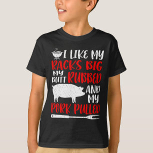 T-shirt Funny Bbq J'Aime Mes Racks Gros Mon Fessier Frotta