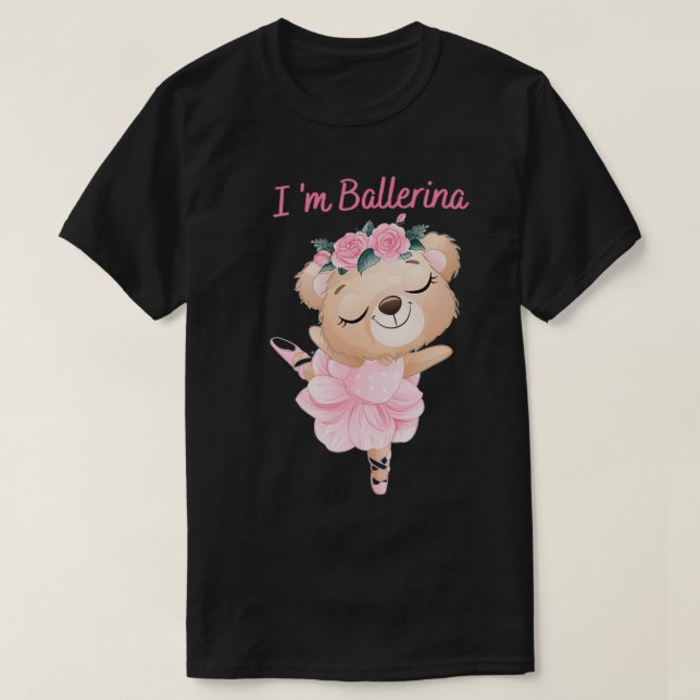 T-shirt Funny Bear Panda Ballerina for Ballet loverballet  (Design devant)