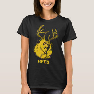 T-shirt Funny Bear Plus Deer Équivalent Beer Deer Hunting 