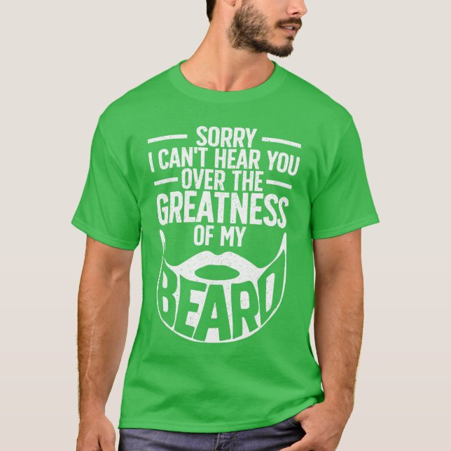 T-shirt Funny Beard Design for Bearded Men Facial Hair Whi (Devant)