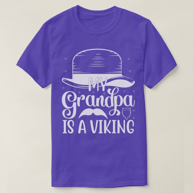 T-shirt Funny Beard Gifts My Grandpa Is A Viking (Design devant)
