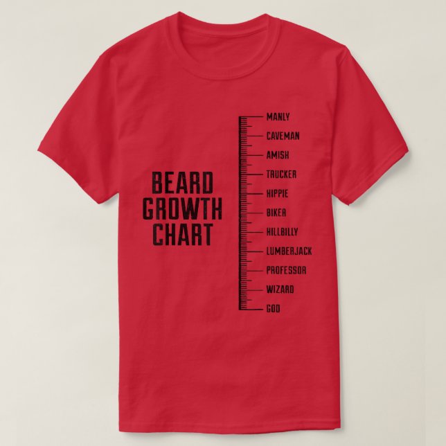 T-shirt Funny Beard Growth Chart Amish Professor Wizard Go (Design devant)