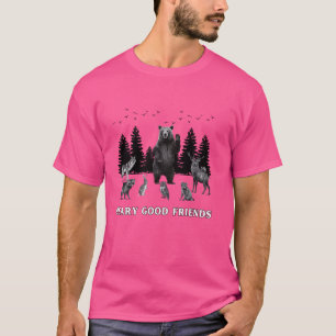 T-shirt Funny Beary Good Friends Retro Camping Randonnée A