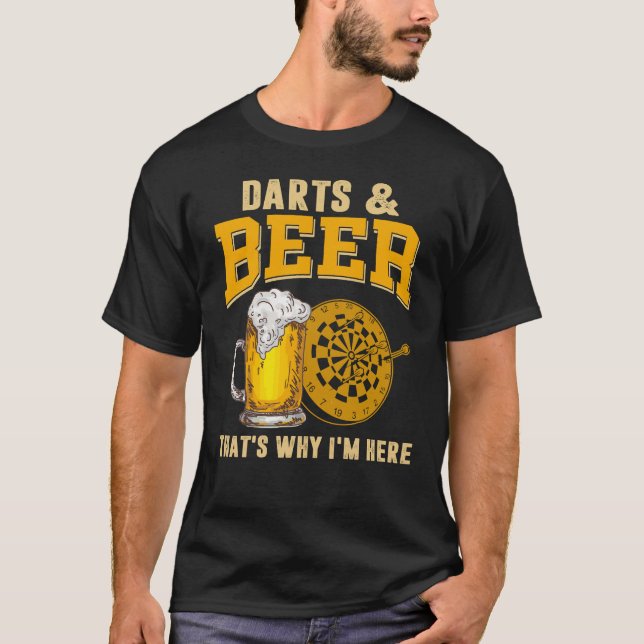 T-Shirt Funny Beer Fléchettes pour Joueur de Fléch (Devant)
