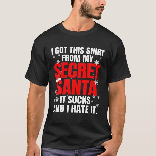 T-shirt Funny Best Christmas Secret Père Noël Moins de 20  (Devant)