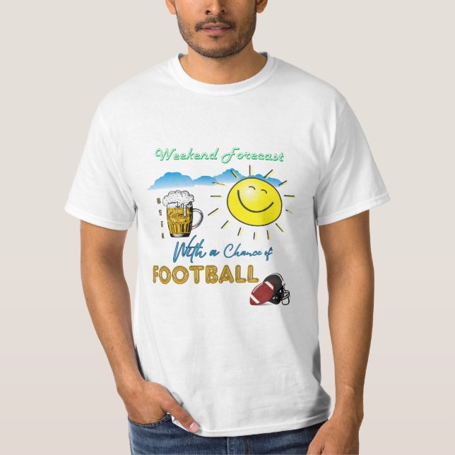 T-shirt FUNNY ! Bière et football - Weekend Forecast TShir (Devant)