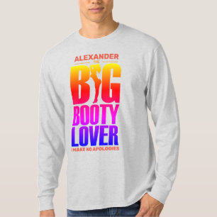 T-shirt FUNNY Big Booty Lover Spectrum dégradé avec nom