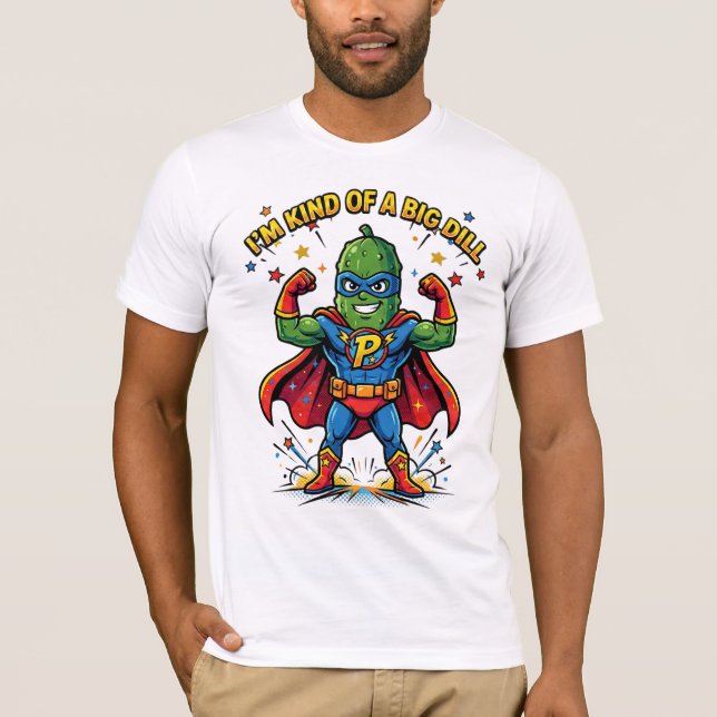 T-shirt Funny Big Dill Pickle Superhero Comic Graphic (Devant)