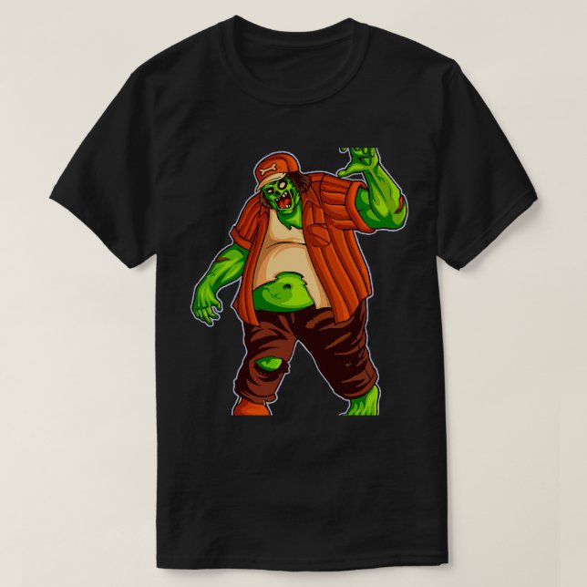 T-shirt Funny Big Fat Zombie Walker avec dessin casquette  (Design devant)