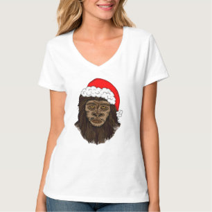 T-shirt Funny Bigfoot Dans L'Humour Sasquatch De Santa Hat