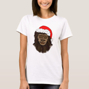 T-shirt Funny Bigfoot Dans L'Humour Sasquatch De Santa Hat